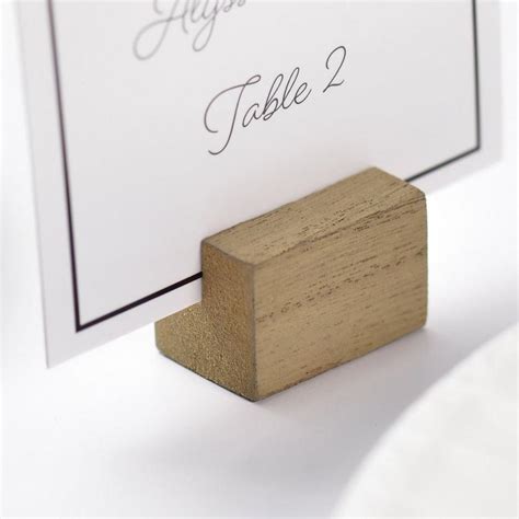 wood block place card holders.